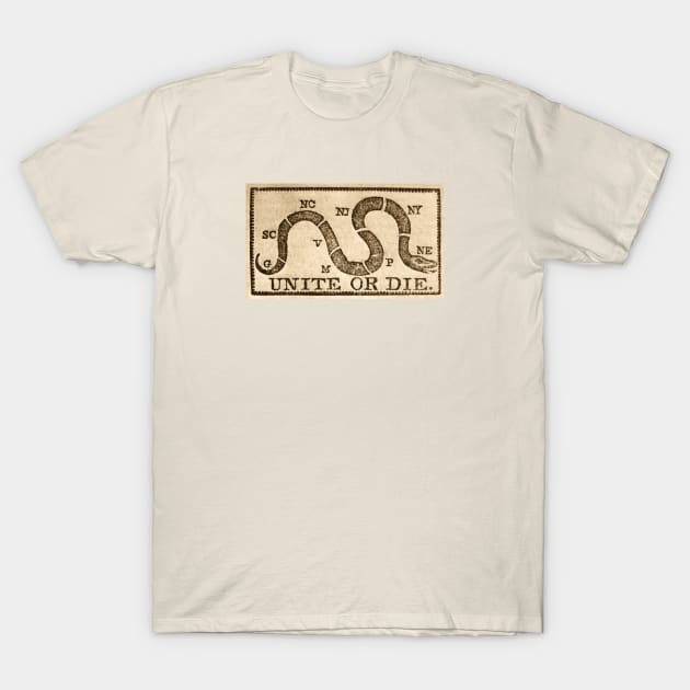 Original 1774 Unite or Die T-Shirt by historicimage